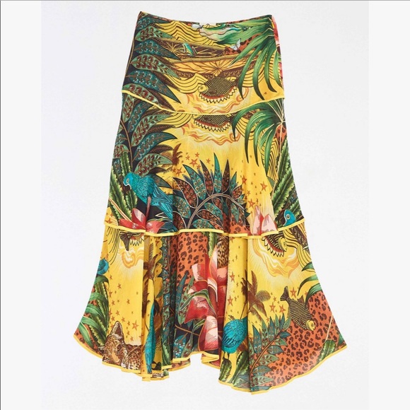 Anthropologie Dresses & Skirts - Farm Rio Tropical Dreams Tiered Midi Skirt